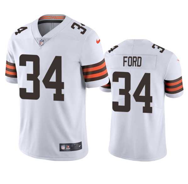 Men & Women & Youth Cleveland Browns #34 Jerome Ford White Vapor Limited Jersey->cleveland browns->NFL Jersey